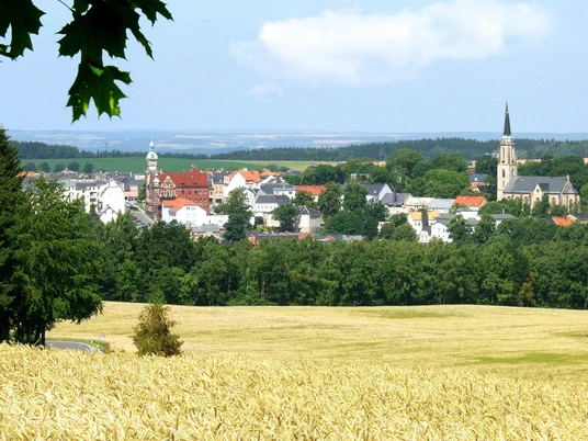 Blick auf Falkenstein mit Kirche