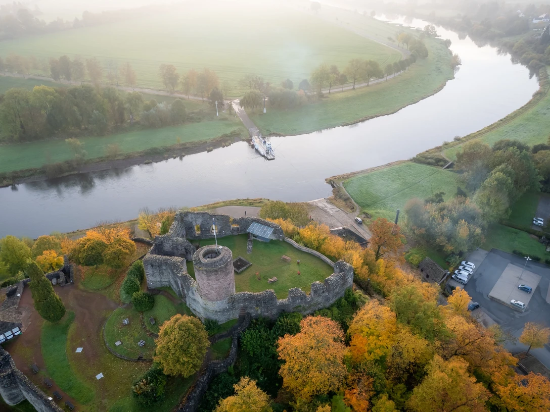 Luftaufnahme Burgruine Polle