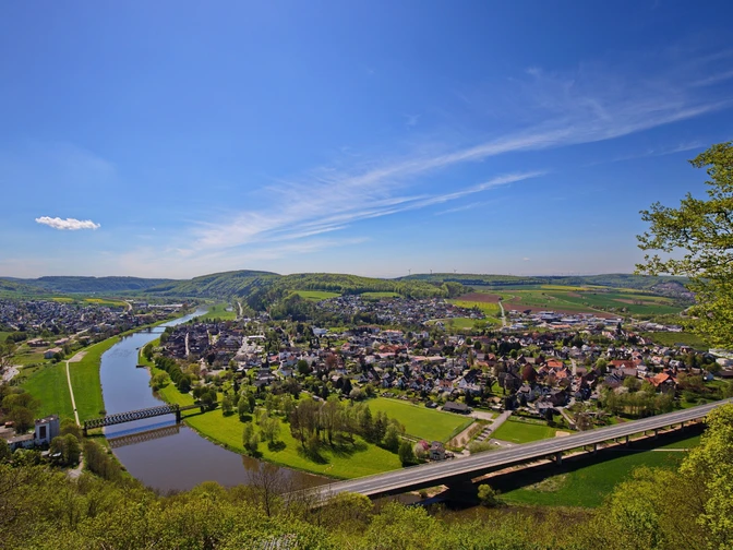 Blick auf Bodenwerder vom Bismarckturm