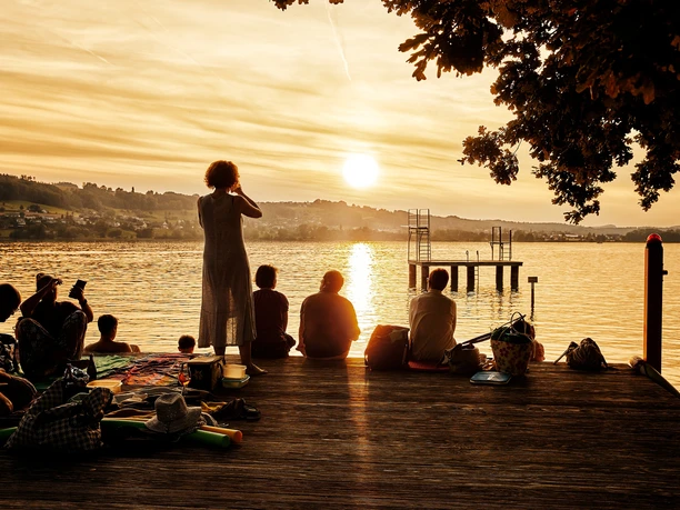 Sonnenuntergang Strandbad Tennwil