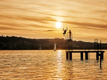 Sonnenuntergang Strandbad Tennwil
