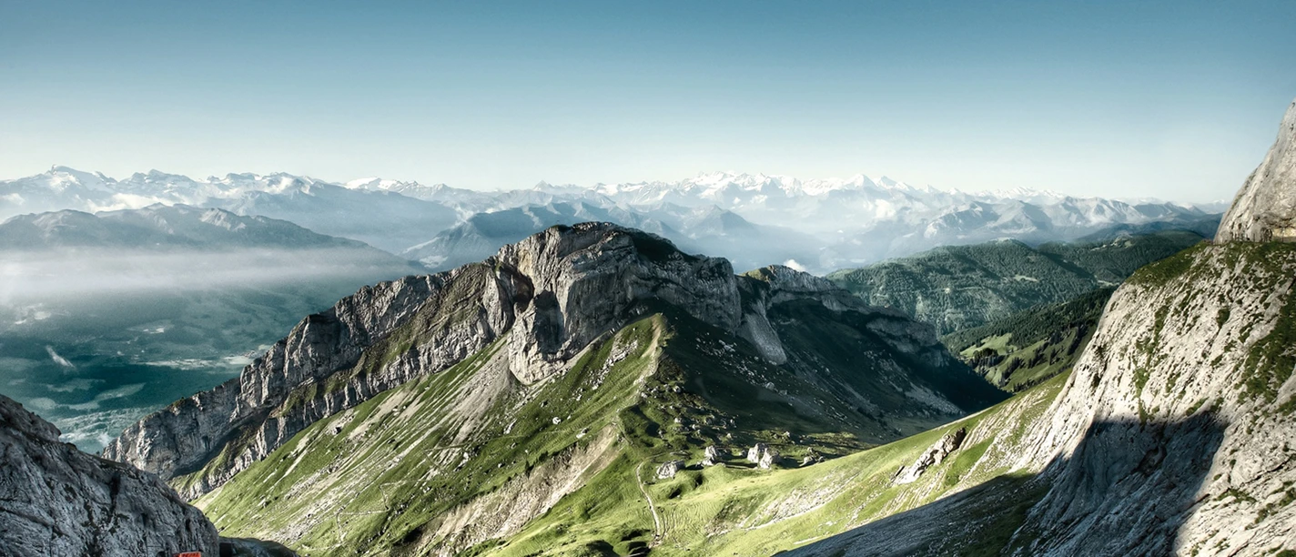 Auf dem Pilatus mit Ausblick aufs Matthorn