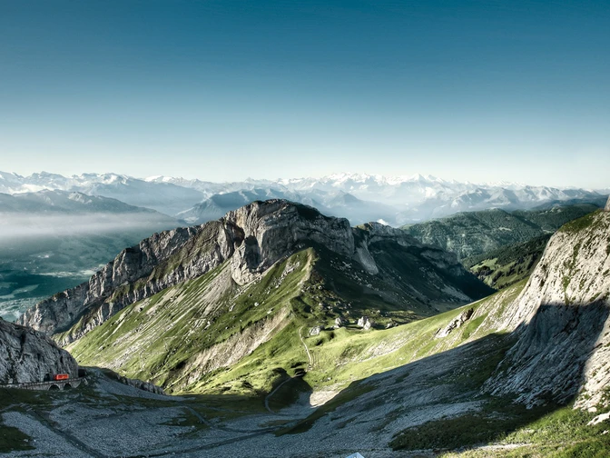 Auf dem Pilatus mit Ausblick aufs Matthorn