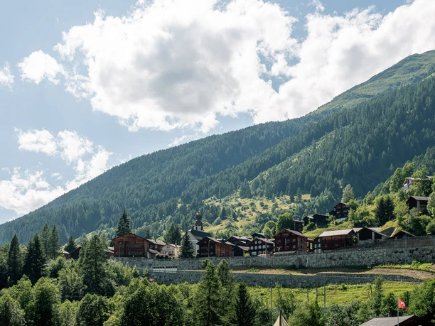 Ausblick auf das Dorf Blitzingen