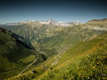 Aussicht vom Furkapass Richtung Gletsch