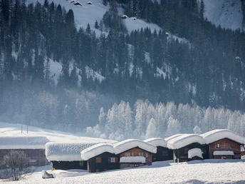 Verschneites Bergdorf Geschinen