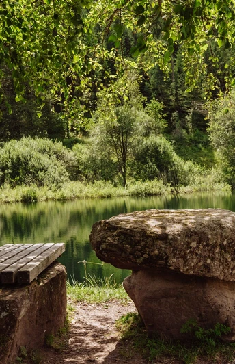 Sitzgelegenheit am Märtesweiher in Klosterreichenbach