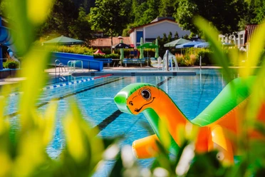 Becken mit Spieltier und Rutsche
