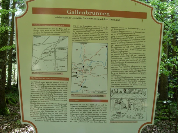 Infotafel historischer Glasbrunnen