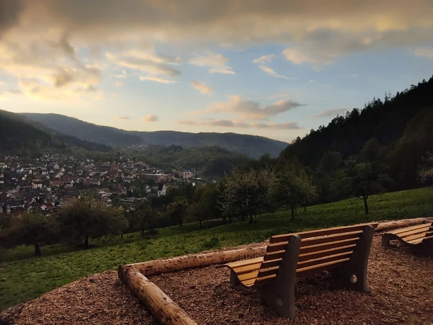 Forbach - Aussicht vom Hasenbuckelweg mit Ruhebänken