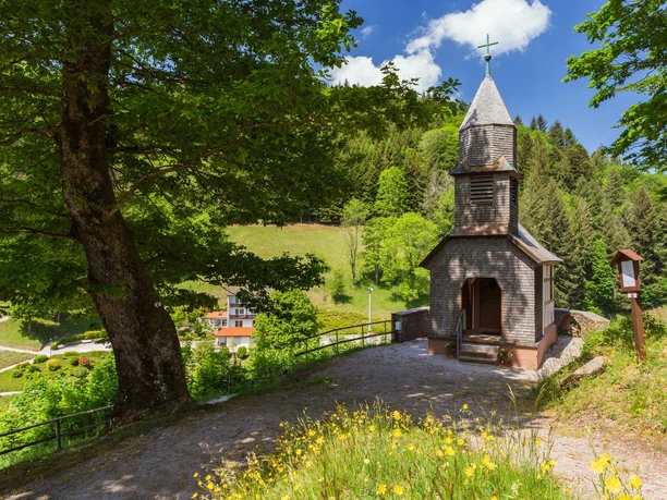 Antoniuskapelle umgeben von Bäumen