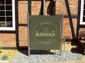 Infoschild Restaurant Burghaus PEAK Hotel Salzgitter-Lichtenberg