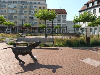 Infostele ehemaliges Gradierwerk am Klimaforum Salzgitter-Bad