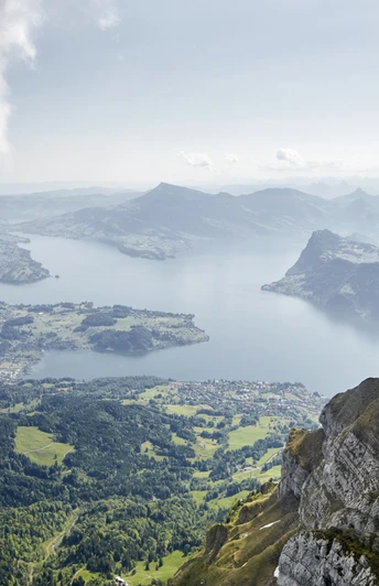 Aussicht vom Pilatus Bahnfahrt auf den Pilatus