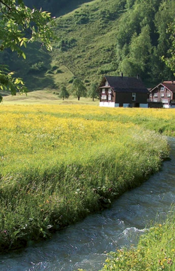 Weg der Schöpfung: idyllischer Bauernhof auf dem Weg ins Muotathal