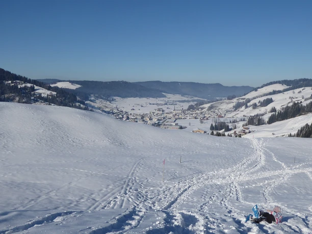Schneeschuhtour Biberegg - Mostelberg / Blick auf Rothenthurm