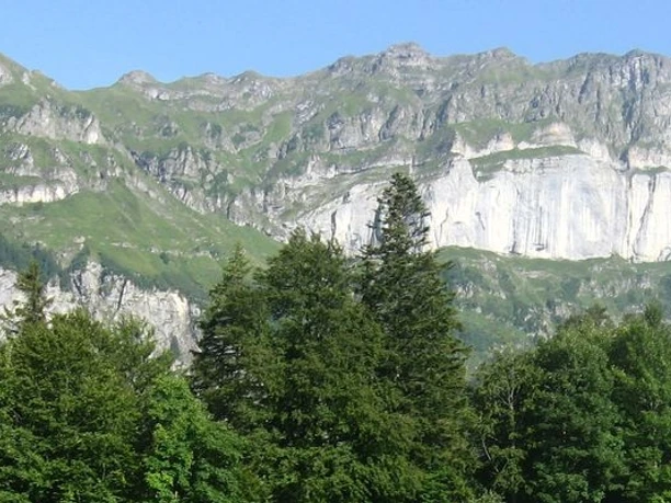 Aussicht vom Skihaus Oberfeld auf dem Haldi