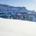 Schneeschuhtour auf der Marbachegg, im Hintergrund der Hohgant