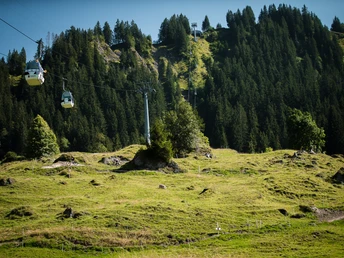 Ein weiteres Plus: Unten angekommen geht es ganz bequem mit der Gondelbahn wieder rauf auf die Marbachegg.