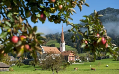 Spaziergang durch das Dorf Marbach