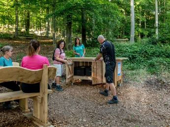 Kulinarischer Rastplatz mit Picknickschrank im Naturpark Habichtswald