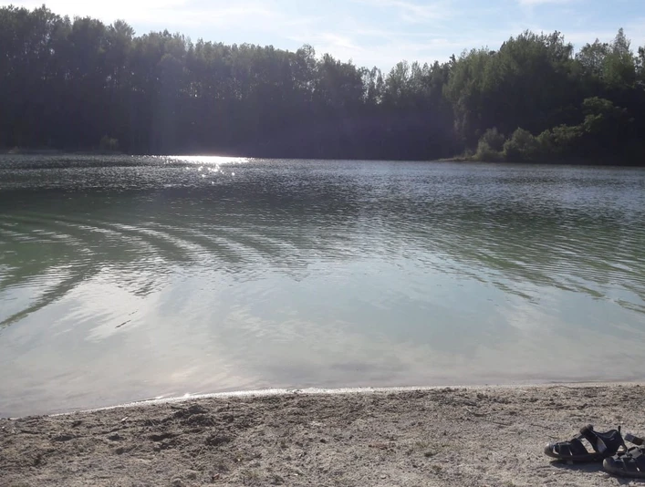 Gefluteter Teil des Tagebaus Glückauf