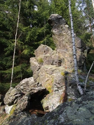 Geotop Versteinerter Mönch nahe dem Schwarzen Stein in Grünbach