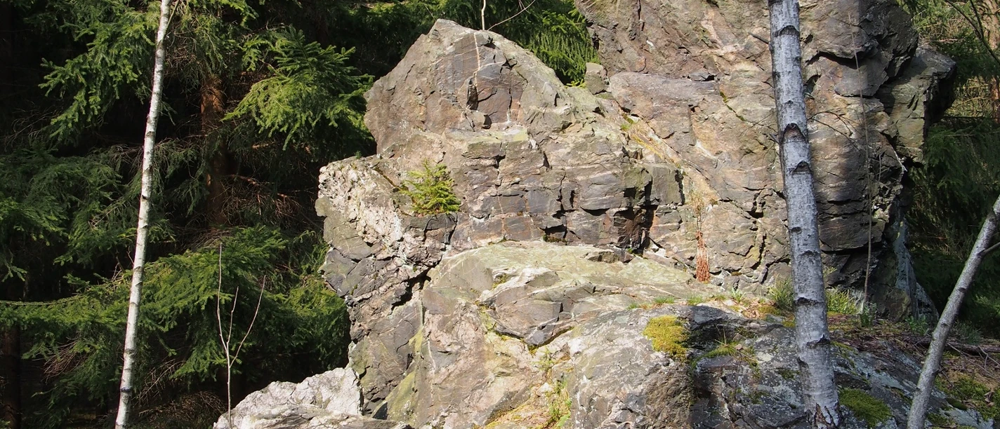 Geotop Versteinerter Mönch nahe dem Schwarzen Stein in Grünbach
