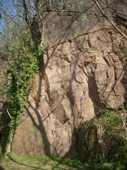 Porphyrwand am Riedelsteig in Leisnig