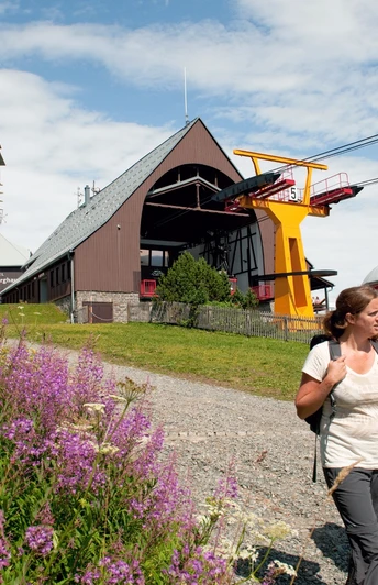 Auf dem Gipfel des Fichtelberges