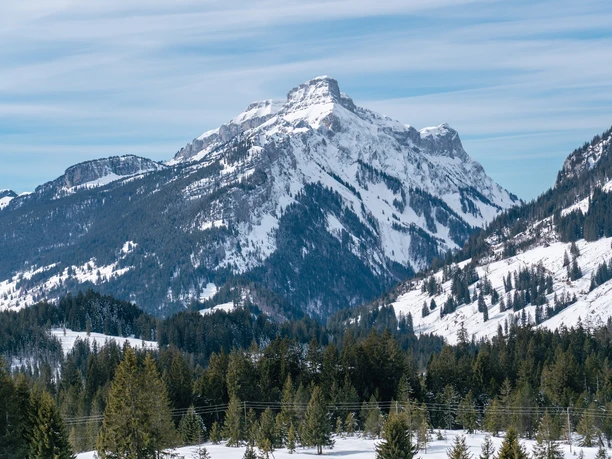 Auf dem präparierten Winterwanderweg die tolle Aussicht geniessen