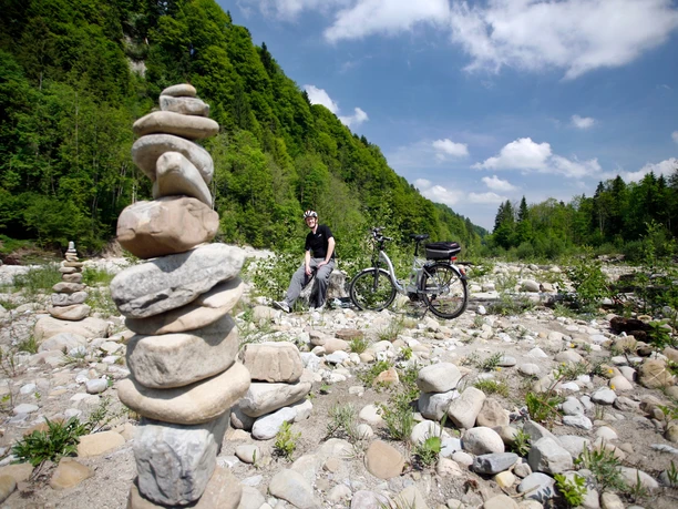 Mit dem Flyer an der Emme