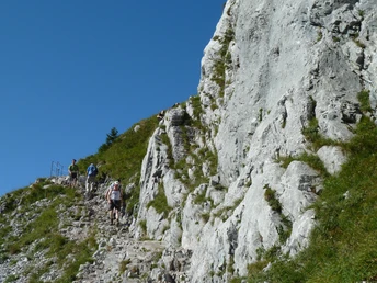 Der gut ausgebaute Weg windet sich in vielen kehren bis zum Gipfel.