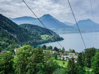 Mit der Hinterbergen Bahn geht's ins Tal nach Vitznau