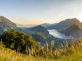 Oberstöckmatt, mit Sicht auf den Alpnachersee und Pilatus