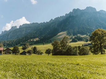 Wunderschöne Aussicht auf die Schwändelifluh in Flühli.