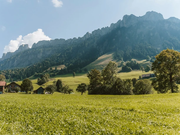 Wunderschöne Aussicht auf die Schwändelifluh in Flühli.