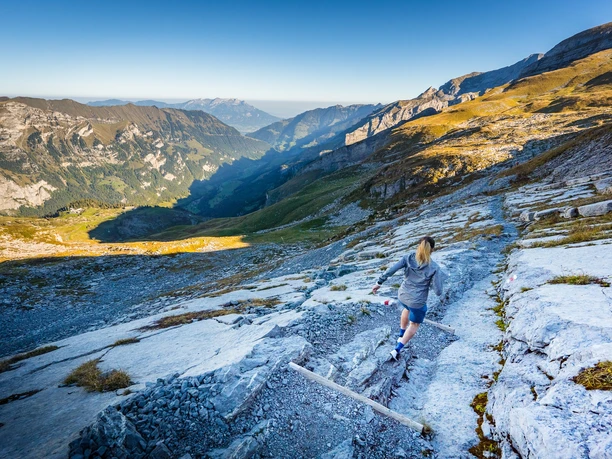 Trailrunnerin auf dem Bonistock-Trialrun
