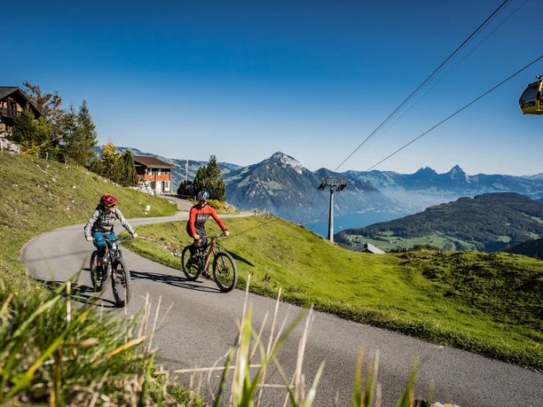 Aufstieg Richtung Stockhütte, Blick auf den Vierwaldstättersee