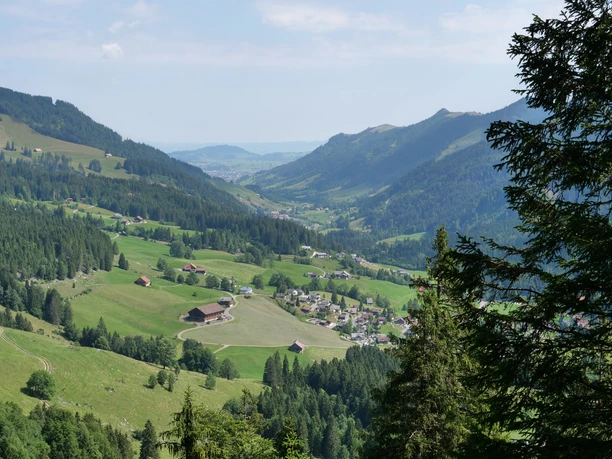 Blick Richtung Einsiedeln ab Holzegg