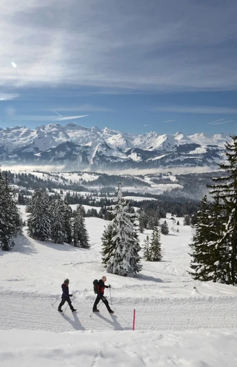 Winterwanderung Mythenregion mit Bergpanorama