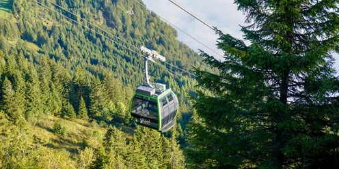 Mit der Luftseilbahn Kräbel-Rigi Scheidegg geht's zum Startpunkt der Wanderung