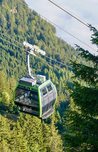 Mit der Luftseilbahn Kräbel-Rigi Scheidegg geht's zum Startpunkt der Wanderung