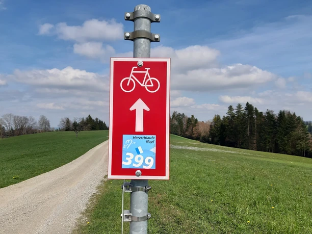 Richtung Menzberg: Immer diesen Schildern nach....