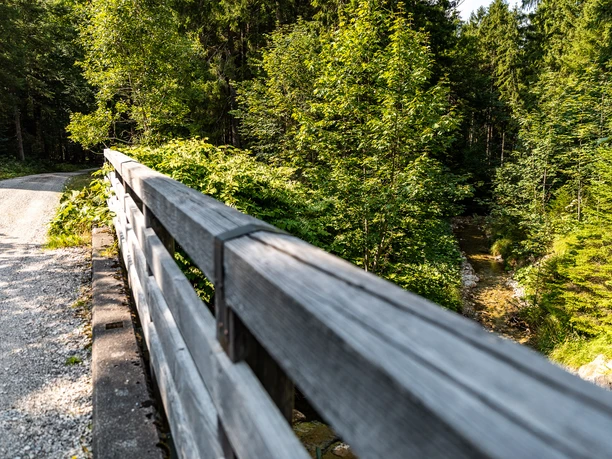 Brücke auf dem Weg in Richtung Schloss Linderhof