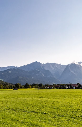 Der Blick auf das Wettersteingebirge aus Farchant