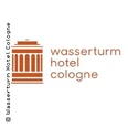 Logo des Wasserturm Hotel Cologne mit stilisiertem Wasserturm und Schriftzug in warmen Brauntönen.