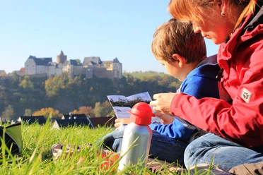 Picknick vor Burg Mildenstein in Leisnig