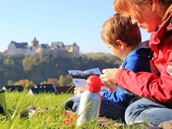 Picknick vor Burg Mildenstein in Leisnig