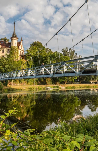 Gattersburg und Hängebrücke in Grimma
